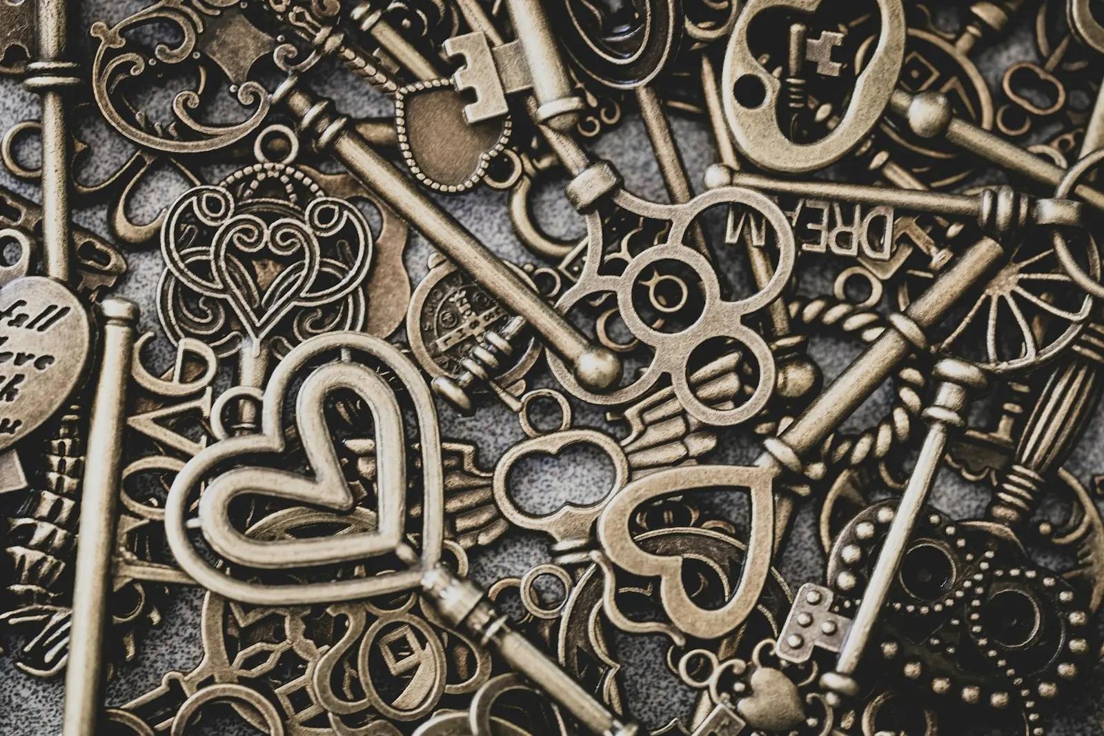 Brass skeleton keys