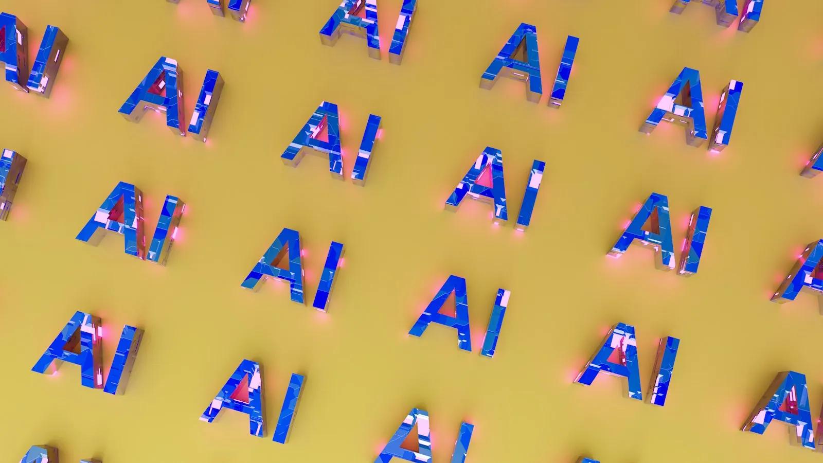 Repeating AI letters on a yellow background