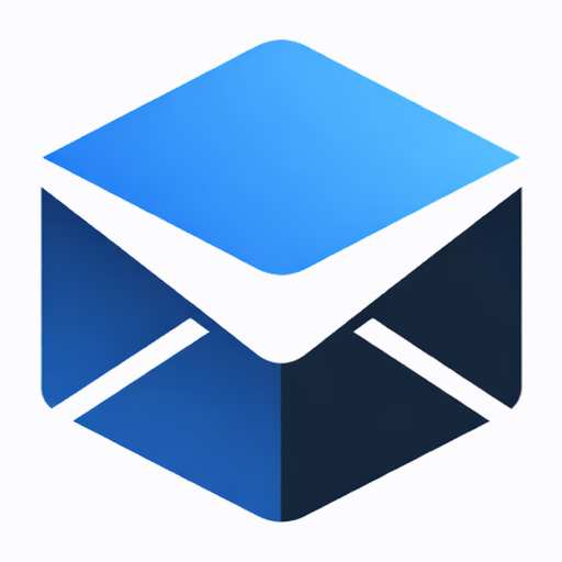 Koltrix logo, a blue envelope cube
